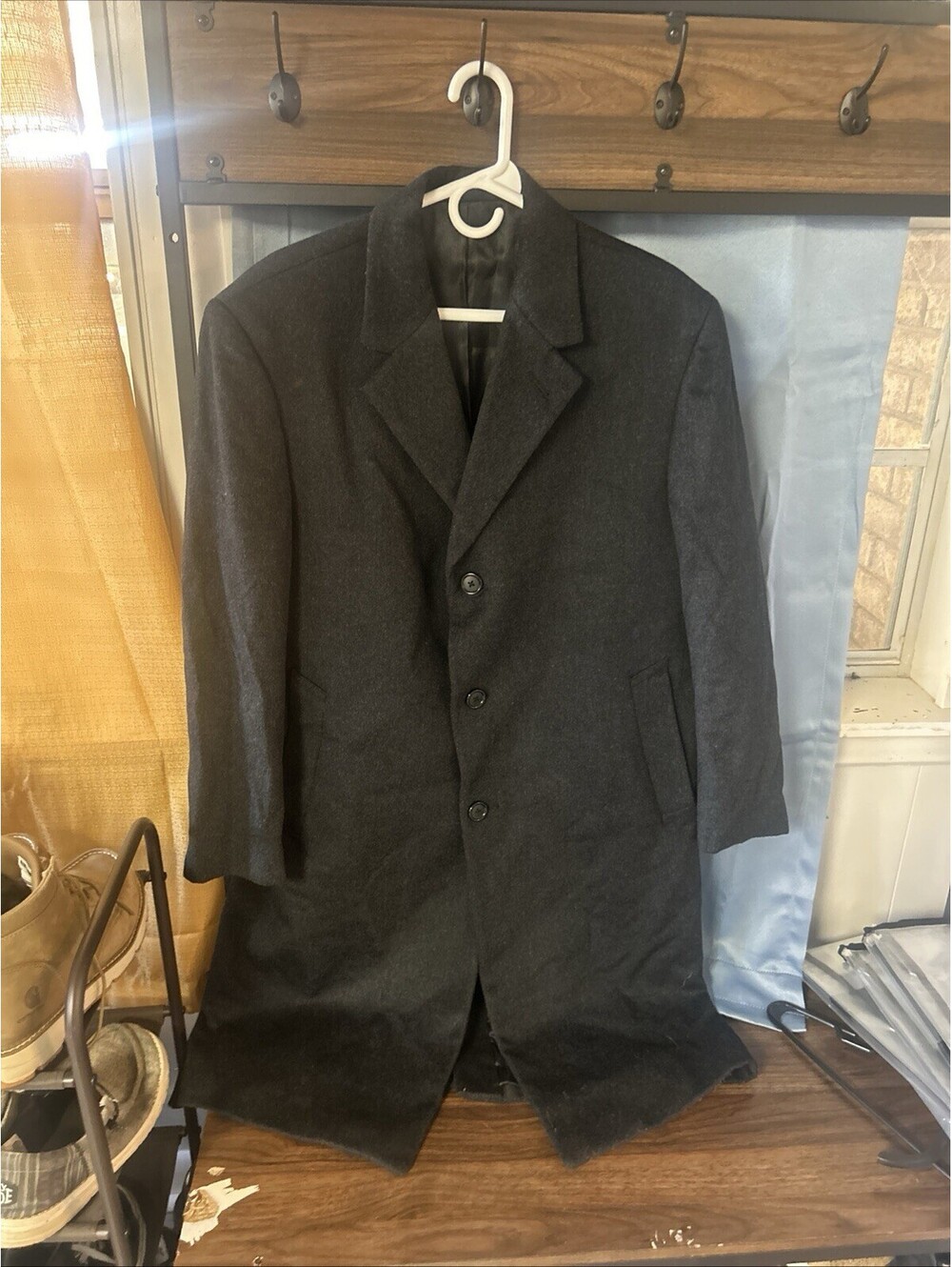 Alfani Gray Long Wool Coat Size 40s